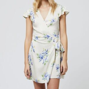 French Connection Ennis Vivian Floral Satin Wrap Minidress